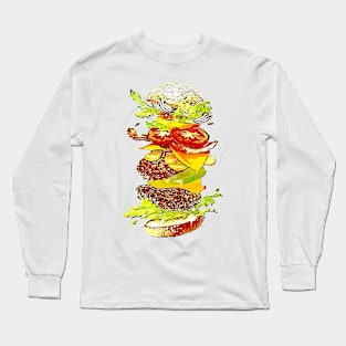 Flying Hamburger Long Sleeve T-Shirt